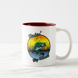 Caneca De Café Em Dois Tons Pescando camisas grandes da pesca da boca