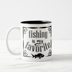 Caneca De Café Em Dois Tons Pescar é a minha lata de café favorita