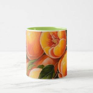Caneca De Café Em Dois Tons Pêssegos suculentos