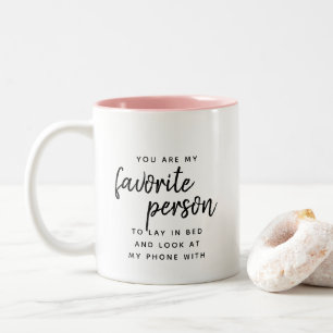Caneca De Café Em Dois Tons Pessoa Favorita Texto personalizado Namorados mode