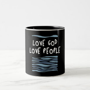 Caneca De Café Em Dois Tons Pessoas de amor a Deus - citação cristã sentida
