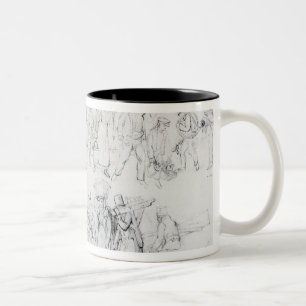 Caneca De Café Em Dois Tons Pessoas de várias ocupações