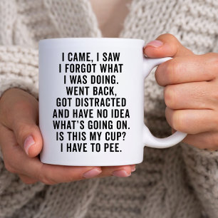 Caneca De Café Em Dois Tons Pessoas Idosas, Eu Vim Eu Vi Eu Esqueci O Que Esta