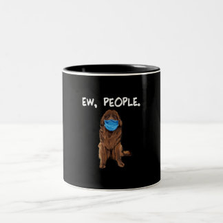 Caneca De Café Em Dois Tons Pessoas | Presente de máscara de rosto Vestido por