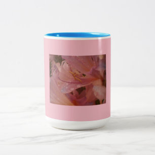 Caneca De Café Em Dois Tons Pétala cor-de-rosa do lírio