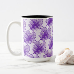Caneca De Café Em Dois Tons Pétalas Puras Encantadoras
