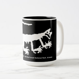 Caneca De Café Em Dois Tons Petroglifo de Leão da Montanha