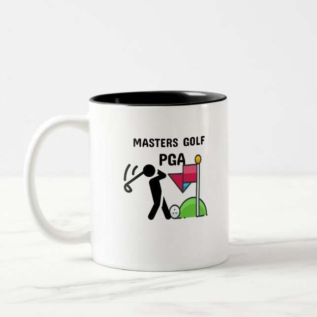 Caneca De Café Em Dois Tons Pga de golfe mestrado (Esquerda)