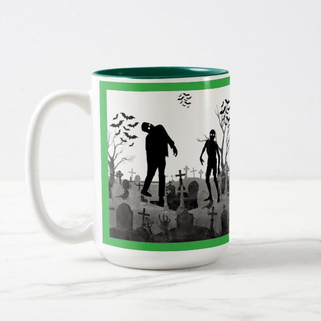 Caneca De Café Em Dois Tons Phantom Lantern Night verde kelly (Esquerda)