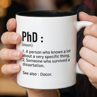 Caneca De Café Em Dois Tons Phd Definition Mug Funny Doctor Graduation Gift 