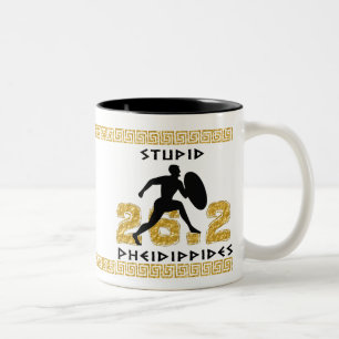 Caneca De Café Em Dois Tons Pheidippides estúpido