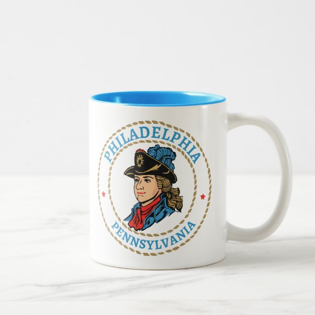 Caneca De Café Em Dois Tons Philadelphia Pennsylvania Colonial (Direita)