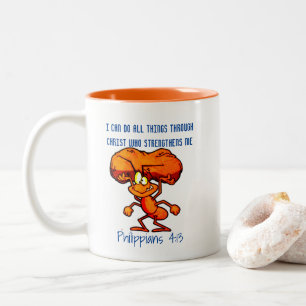 Caneca De Café Em Dois Tons Philippians 4:13 - Eu posso fazer tudo através do 