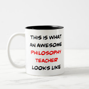 Caneca De Café Em Dois Tons philosophy teacher, awesome