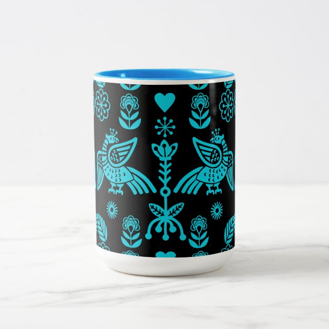 Caneca De Café Em Dois Tons Phoenix Bird Art Impressão (Centro)