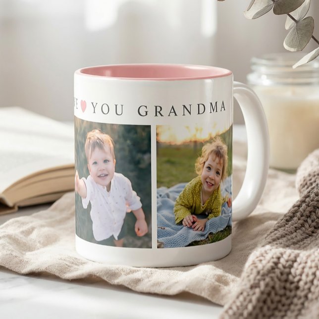 Caneca De Café Em Dois Tons Photo Love You Grandma (Criador carregado)