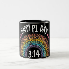 Caneca De Café Em Dois Tons Pi Day Rainbow Lepard Print