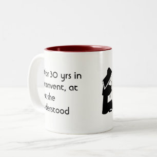 Caneca De Café Em Dois Tons Piada da freira - humor limpo, divertimento