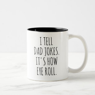 Caneca De Café Em Dois Tons Piada de Pai Engraçada, Eu Conto Piadas de Pai É a