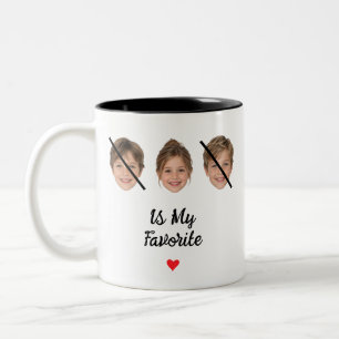 Caneca De Café Em Dois Tons Piada do Filho Favorito 3 Rosto Personalizado Humo