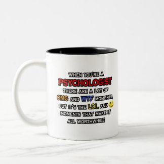 Caneca De Café Em Dois Tons Piada psicóloga... OMG WTF LOL