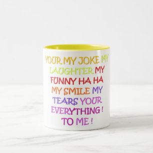 Caneca De Café Em Dois Tons Piada riso palavras doces engraçadas poemas