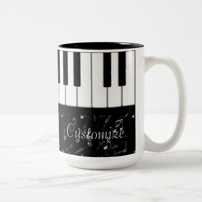 Caneca De Café Em Dois Tons Piano branco e preto 2 (Direita)