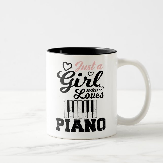 Caneca De Café Em Dois Tons Piano Girl (Direita)