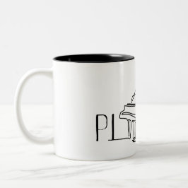 Caneca De Café Em Dois Tons Piano para pianista