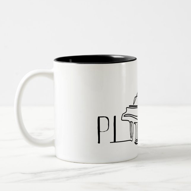 Caneca De Café Em Dois Tons Piano para pianista (Esquerda)