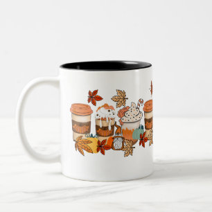 Caneca De Café Em Dois Tons Picada de abóbora de queda