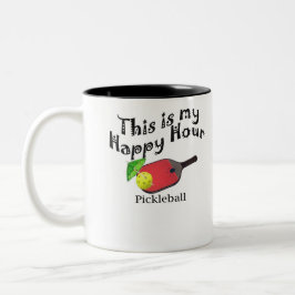Caneca De Café Em Dois Tons Pickleball: Este é meu happy hour