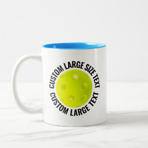 Caneca De Café Em Dois Tons Pickleball & Texto Grande AZUL CLARO 325ml Persona