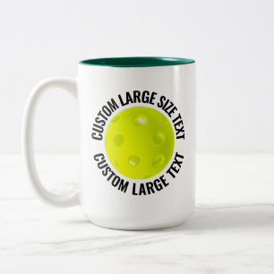 Caneca De Café Em Dois Tons Pickleball & Texto Grande HUNTER GREEN 15oz Person