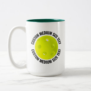 Caneca De Café Em Dois Tons Pickleball & Texto Médio VERDE CAÇADOR 425g Person