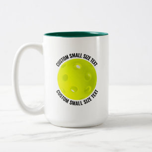 Caneca De Café Em Dois Tons Pickleball & Texto Pequeno HUNTER GREEN 15oz Perso