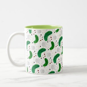 Caneca De Café Em Dois Tons Pickles Engraçados Gherkins e Pickled Onion Patte