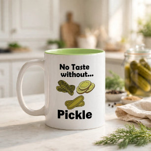 Caneca De Café Em Dois Tons Picles de Pepino Sem Sabor Sem Picles