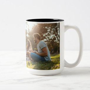 Caneca De Café Em Dois Tons "Picnic de verão" "Desenho familiar" "Dia no Parqu