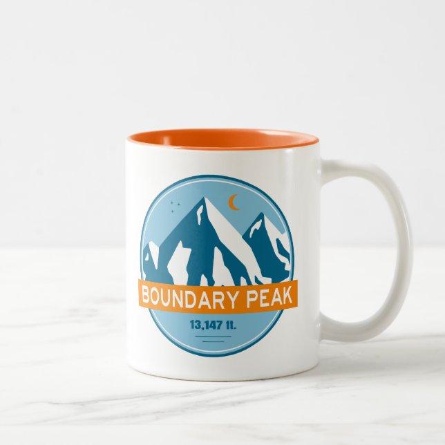 Caneca De Café Em Dois Tons Pico Boundary Nevada Estrelas Lua (Direita)