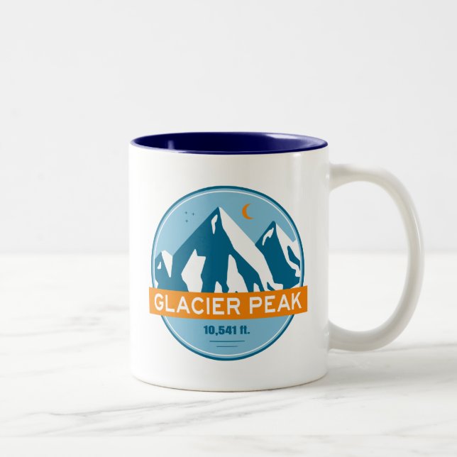 Caneca De Café Em Dois Tons Pico Glaciar Estrelas Lua Washington (Direita)