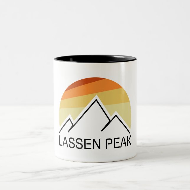 Caneca De Café Em Dois Tons Pico Lassen Califórnia Retro (Centro)