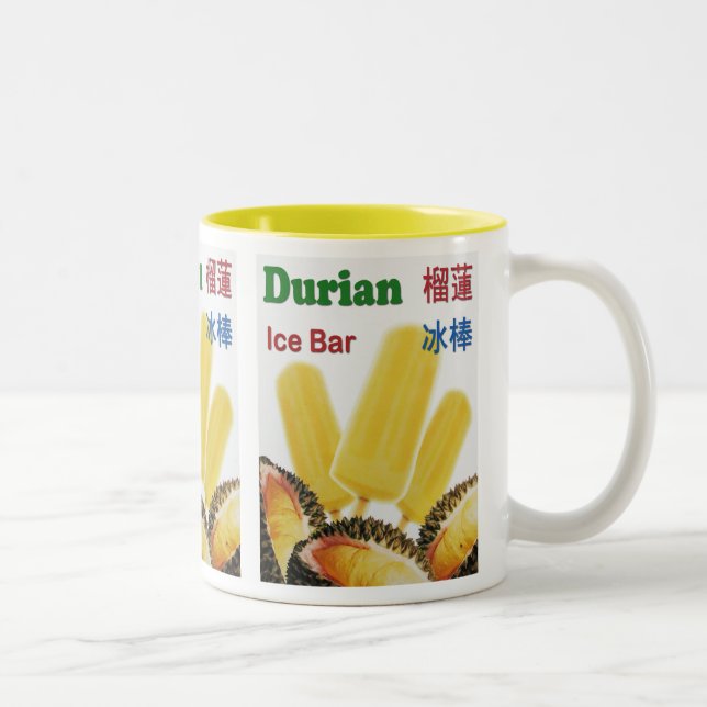 Caneca De Café Em Dois Tons Picolé de Fruta tropical do Bar de gelo duriano (Direita)