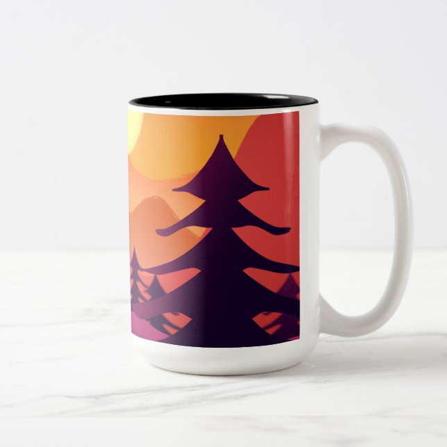 Caneca De Café Em Dois Tons Picos pacíficos ao sol (Direita)