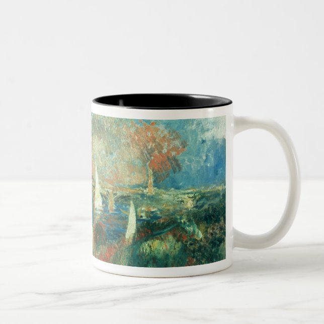 Caneca De Café Em Dois Tons Pierre bancos de Renoir um | do Seine em (Direita)