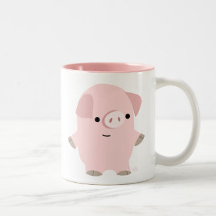 Caneca De Café Em Dois Tons Pig. de Cartoon Silencioso