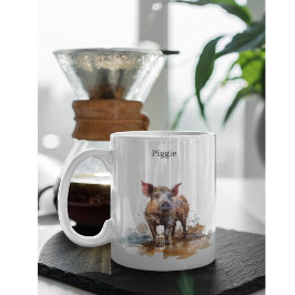 Caneca De Café Em Dois Tons Piglet Reproduzido, personalizado