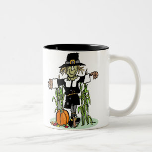 Caneca De Café Em Dois Tons Pilgrim Scarecrow