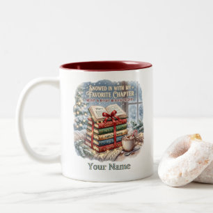 Caneca De Café Em Dois Tons Pilha de Livros de Capítulo Favorito Nevada