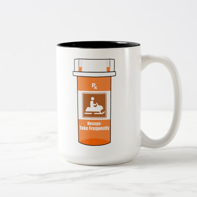 Caneca De Café Em Dois Tons Pilotar Moto de Neve É Minha Droga (Direita)